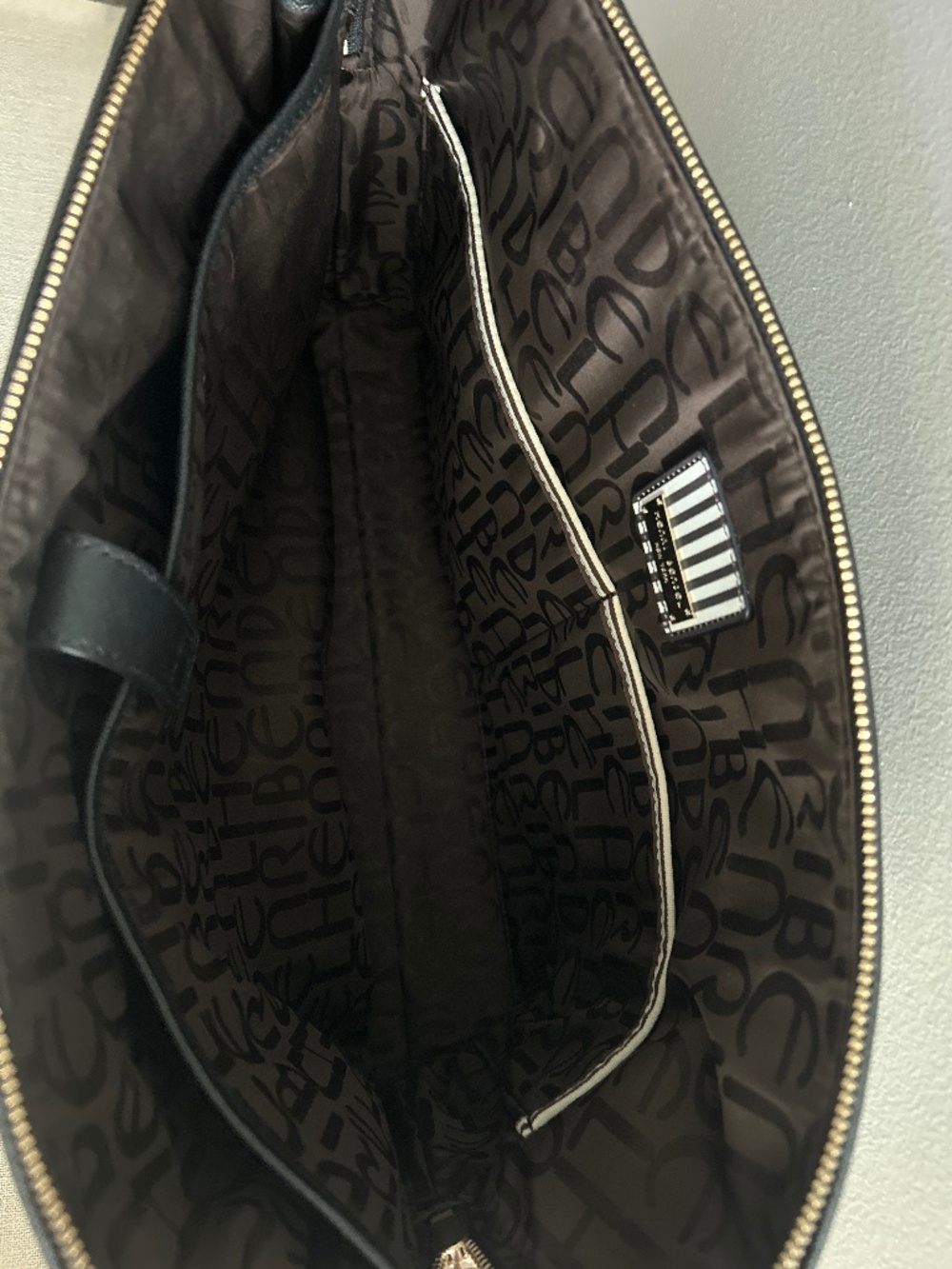 Henri Bendel Black Leather Laptop Bag / Business Tote - Picture 6 of 6